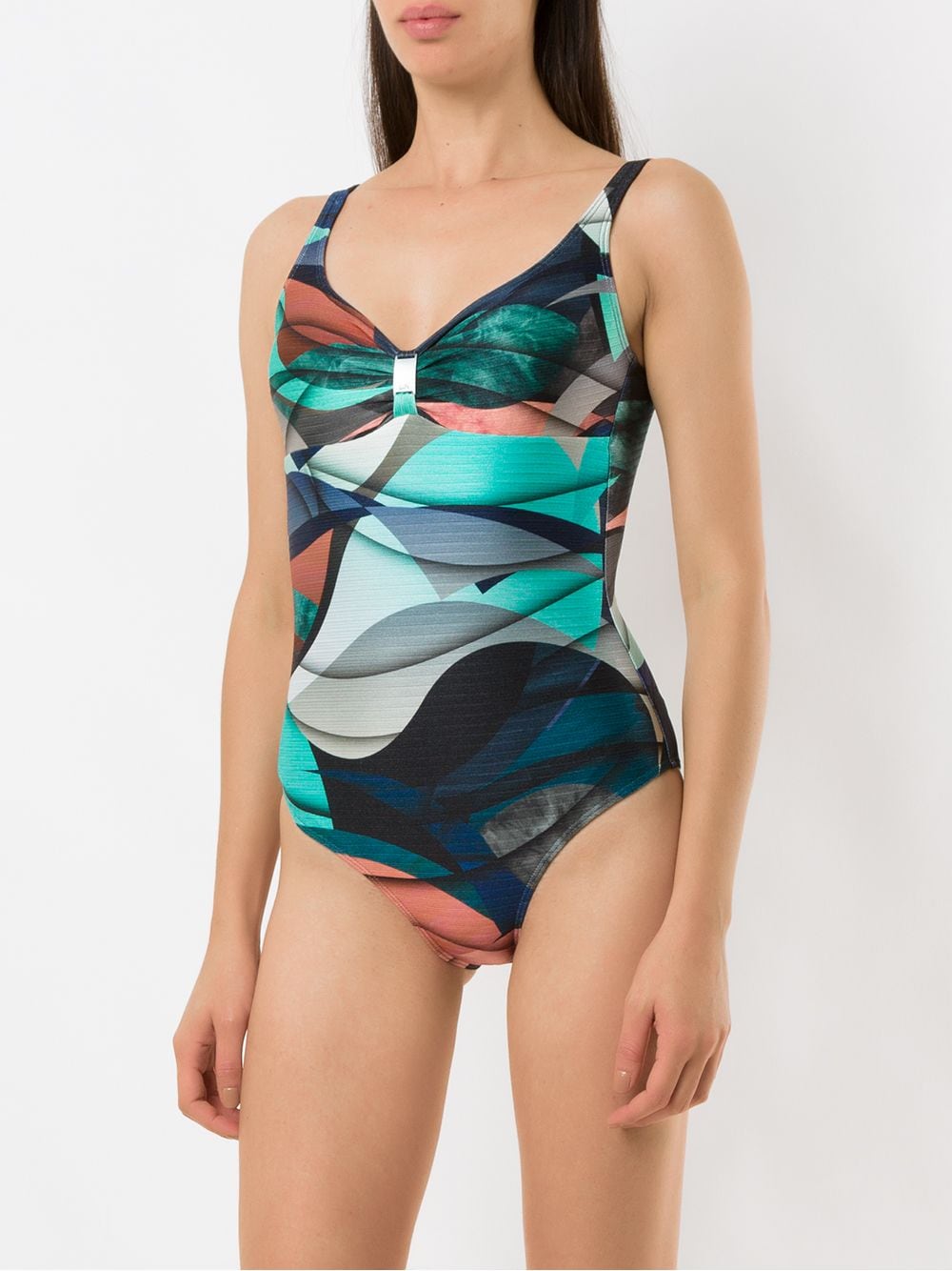 Shop Lygia & Nanny Roberta Printed Swimsuit In Blue
