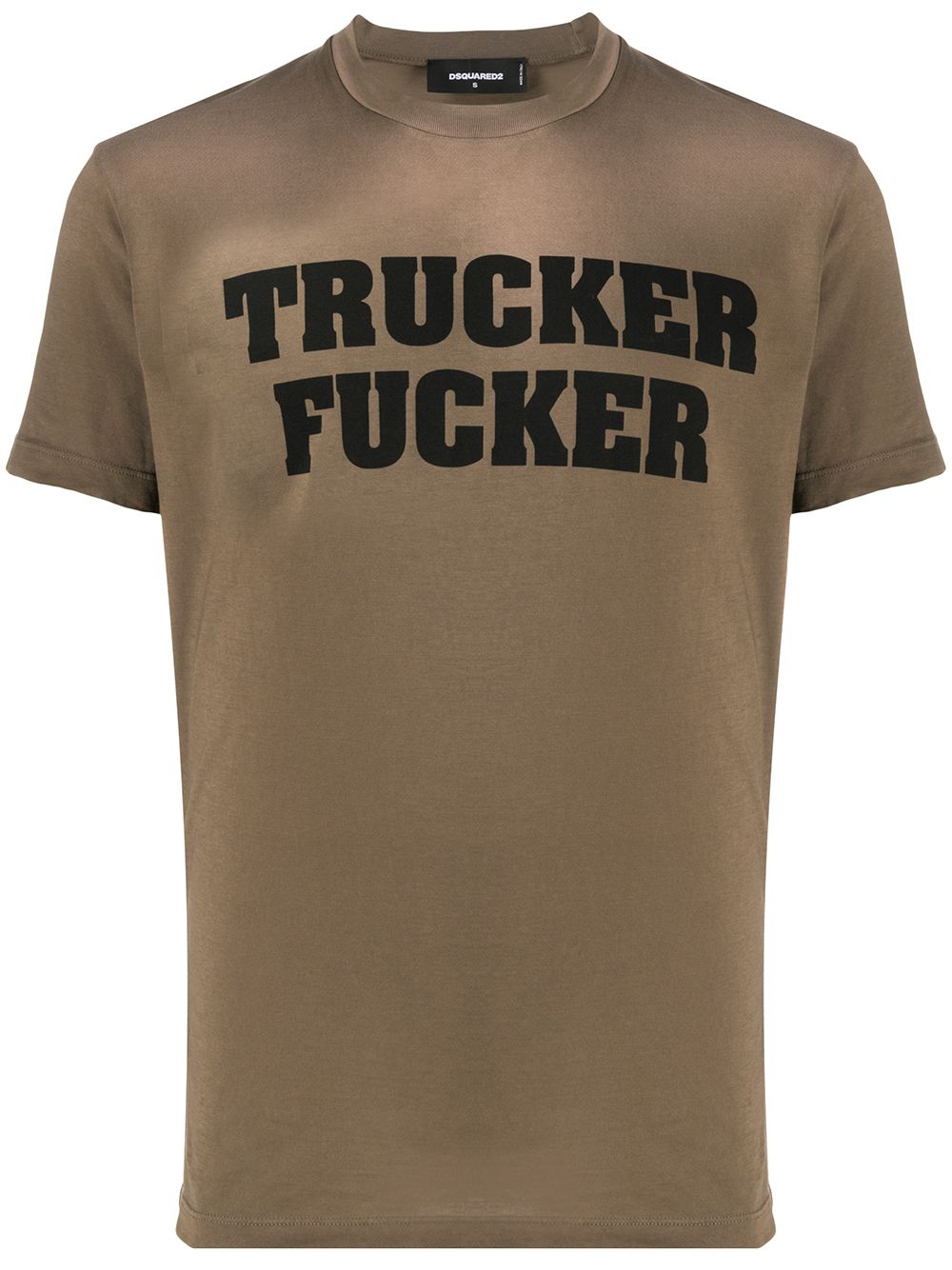 Shop Dsquared2 Trucker Fucker Print T-shirt In Green