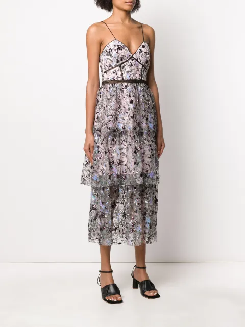 self portrait constellation tiered maxi