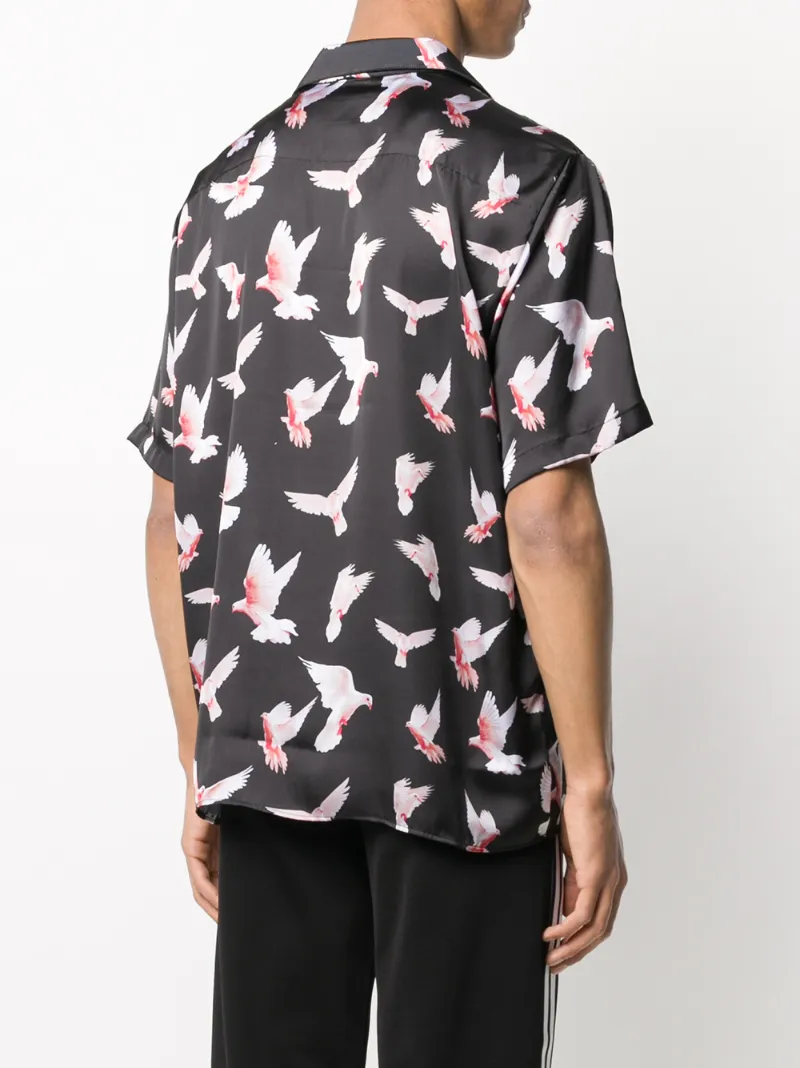 FAMILY FIRST SHORT SLEEVED BIRD PRINT SHIRT