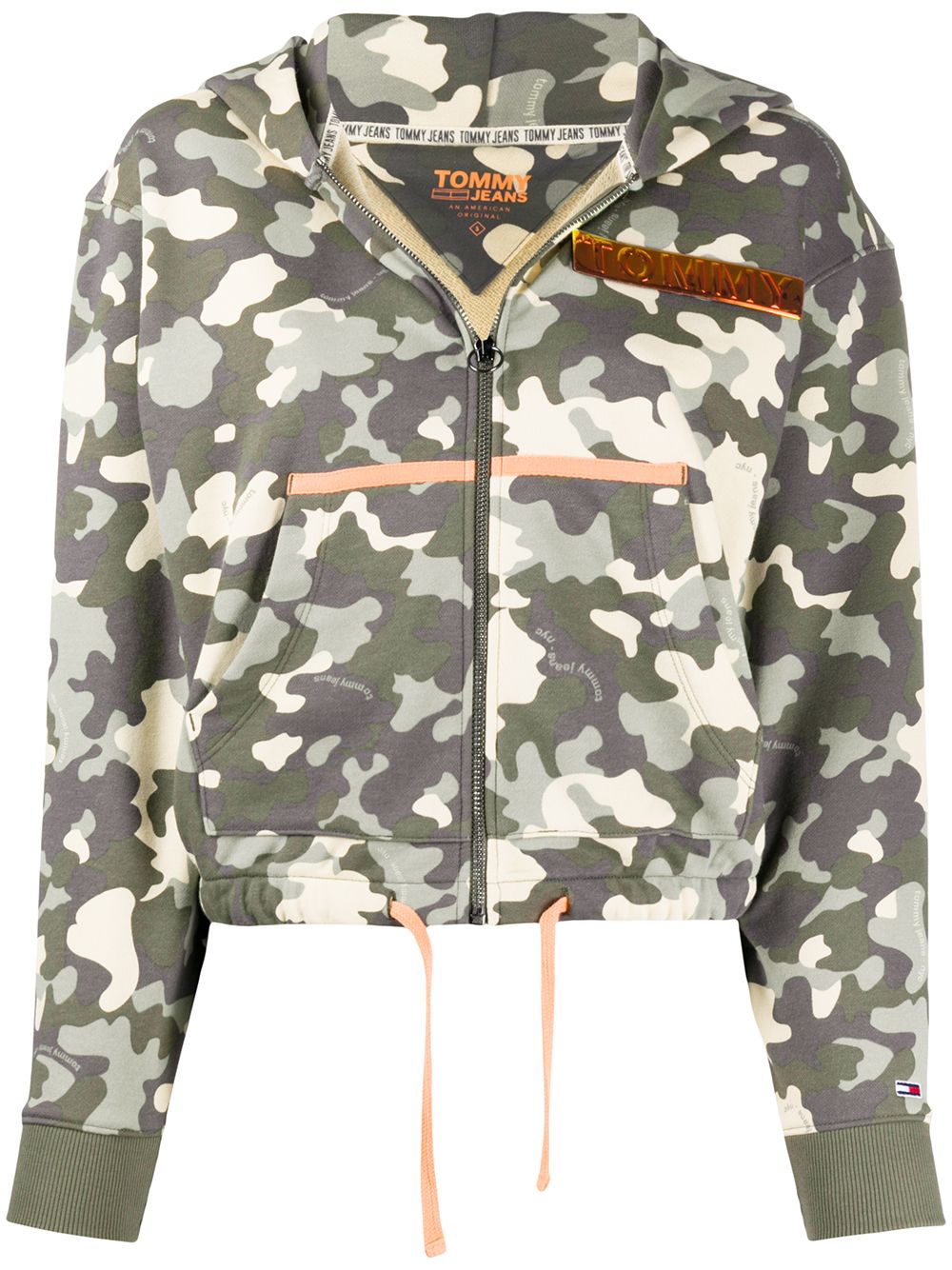 фото Tommy jeans camouflage print zipped hoodie