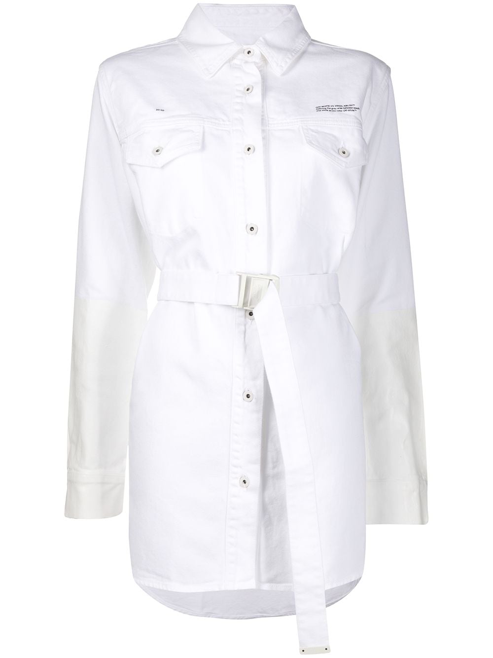 фото Off-white двухцветная рубашка с поясом