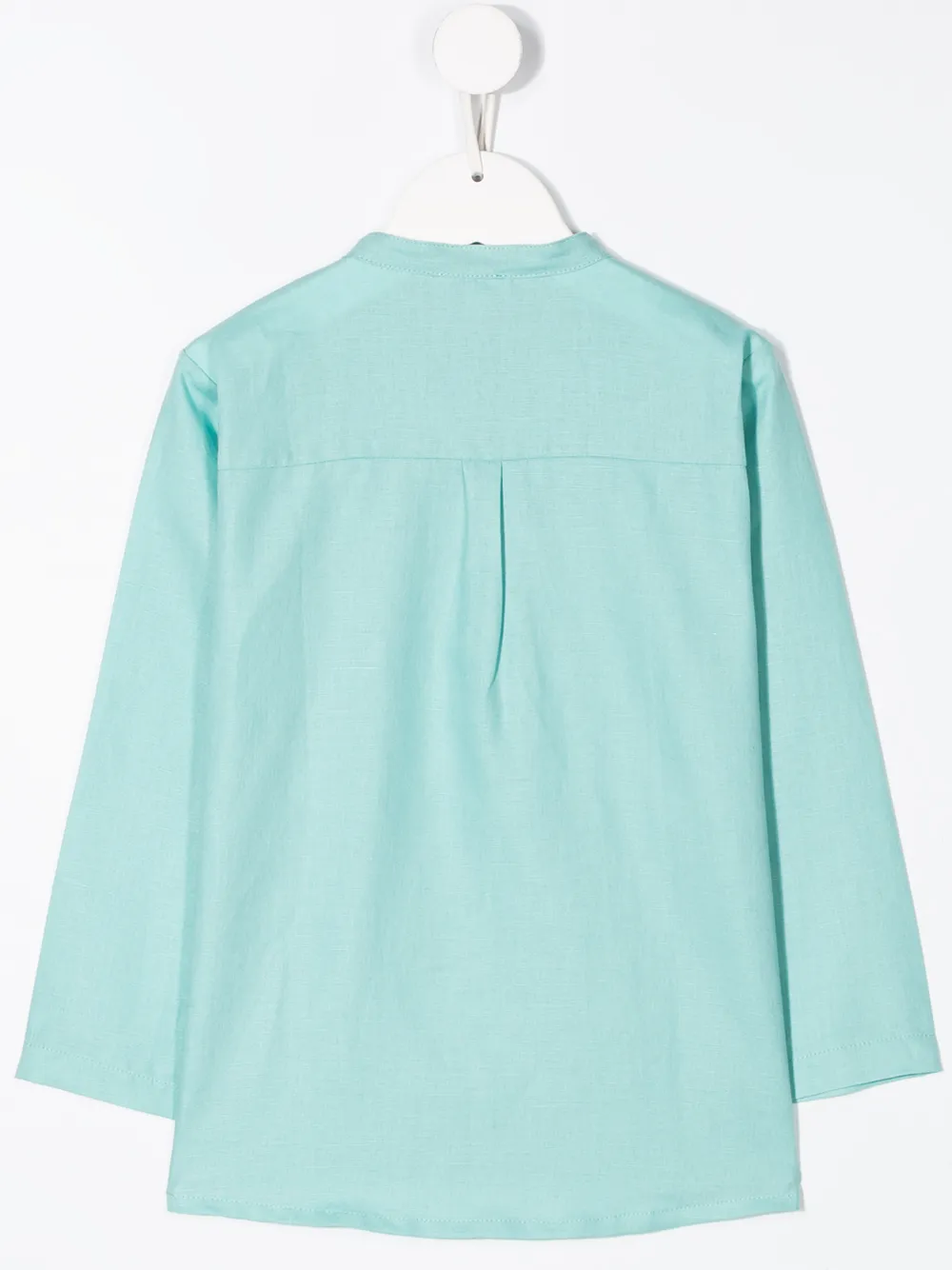 Siola Shirt met ronde opstaande kraag Blauw