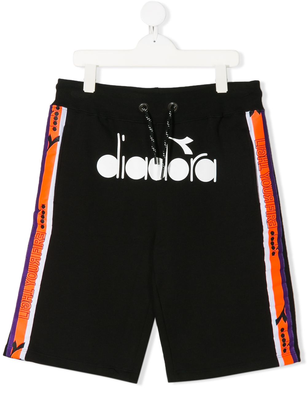 Diadora Junior Kids' Contrast Panel Shorts In Black