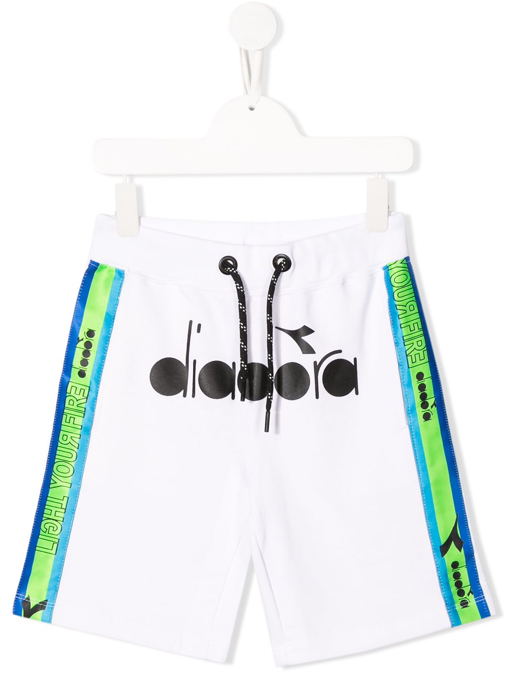 Diadora Junior Kids' Logo Track Shorts In White