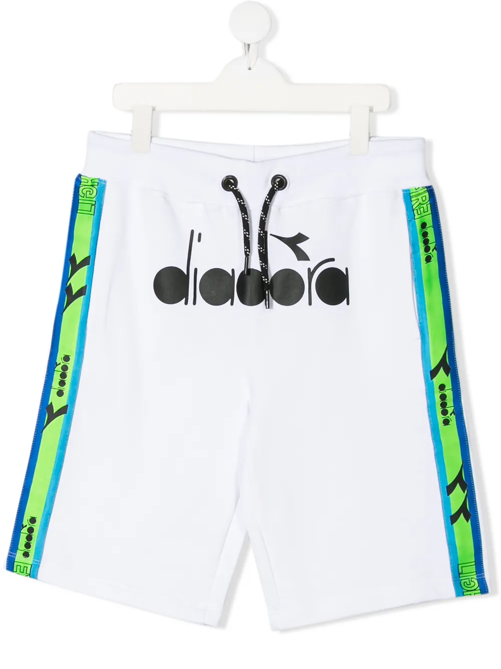 Diadora Junior Kids' Contrast Panel Track Shorts In White