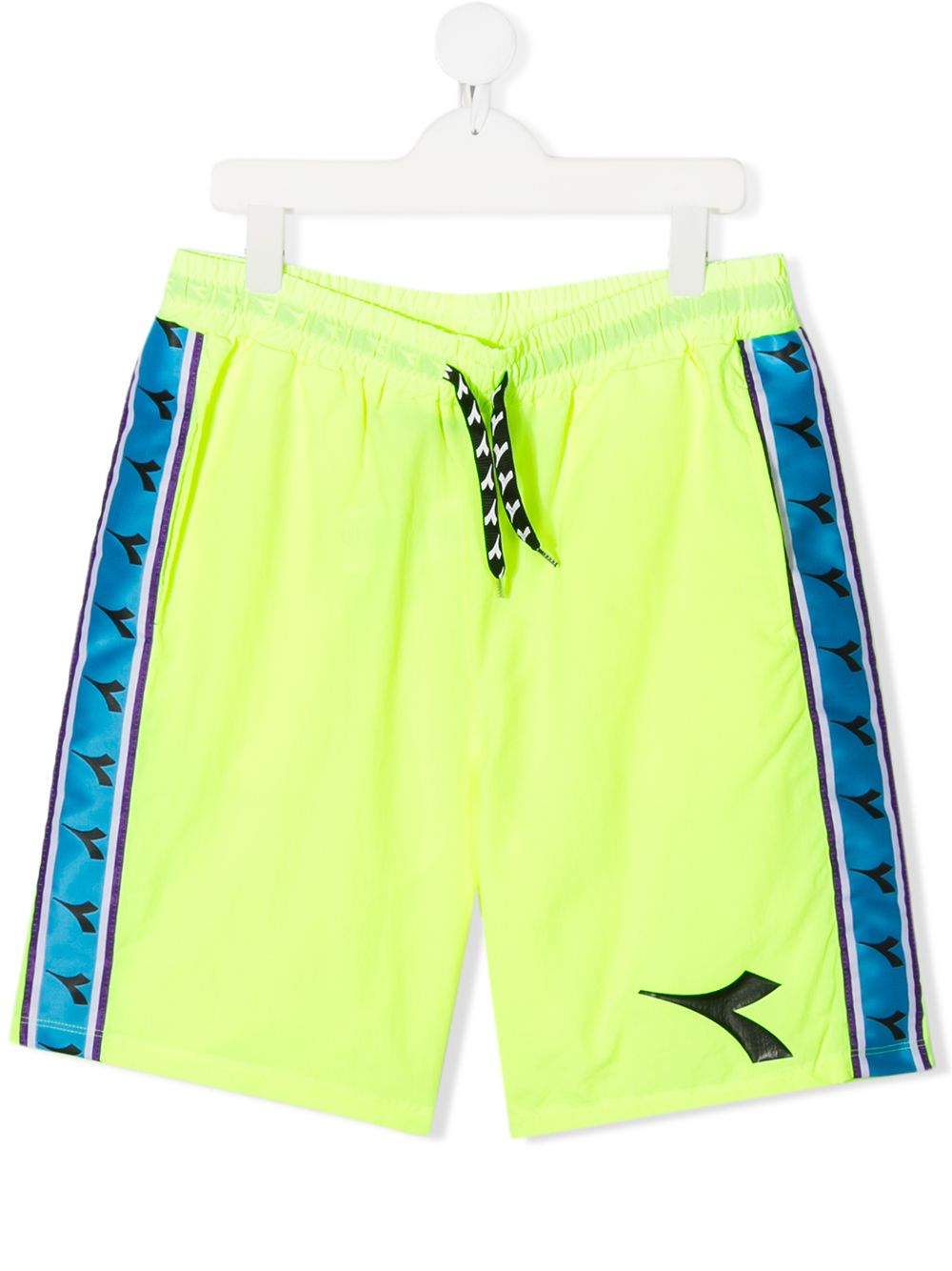 Diadora Junior Teen Logo Patch Track Shorts In Yellow