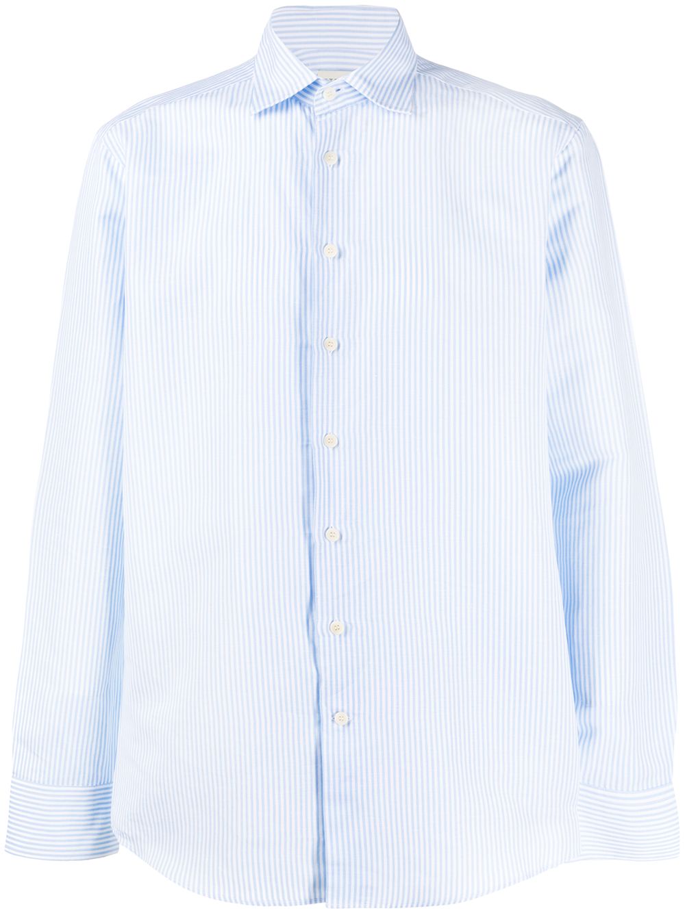 Shop Etro Striped Dress Shirt In Blue