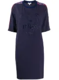 Kenzo logo-embroidered shift dress - Blue