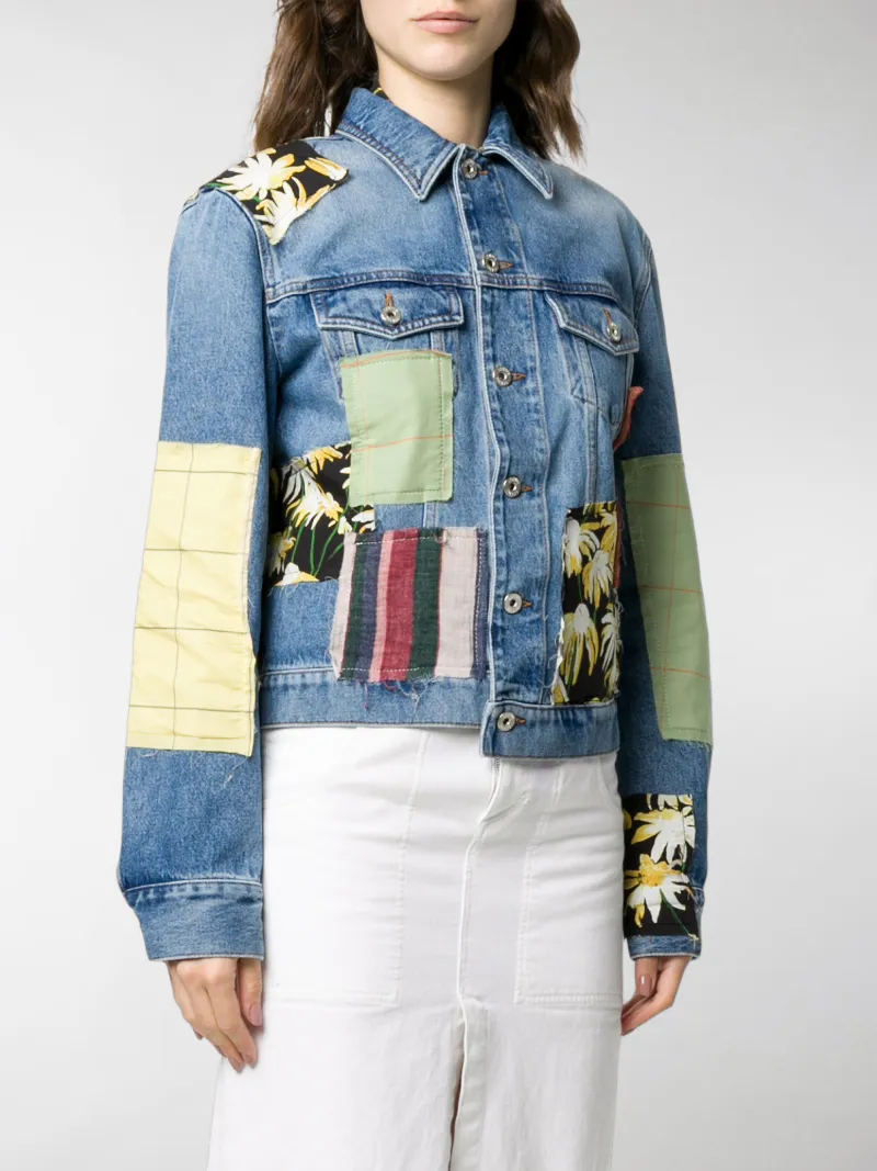 LOEWE patchwork denim jacket blue | MODES