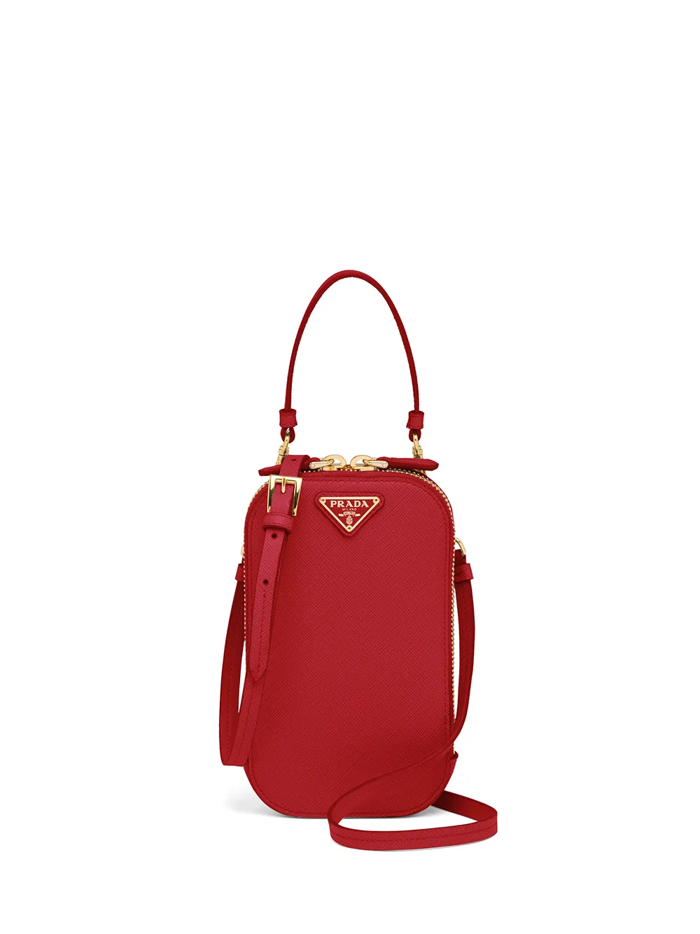Prada mini sac à main à plaque logo - Rouge Top Merken Winkel