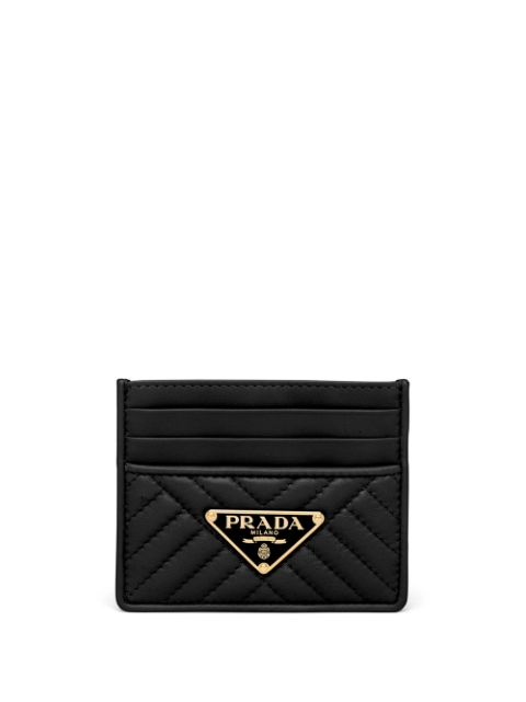 Black Prada Saffiano Card Holder For Women | Farfetch.com