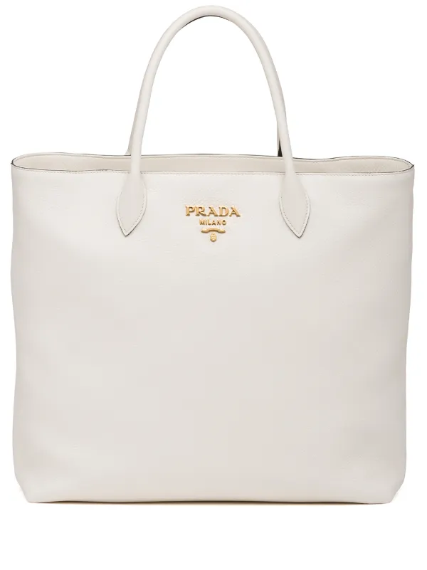 prada logo plaque tote