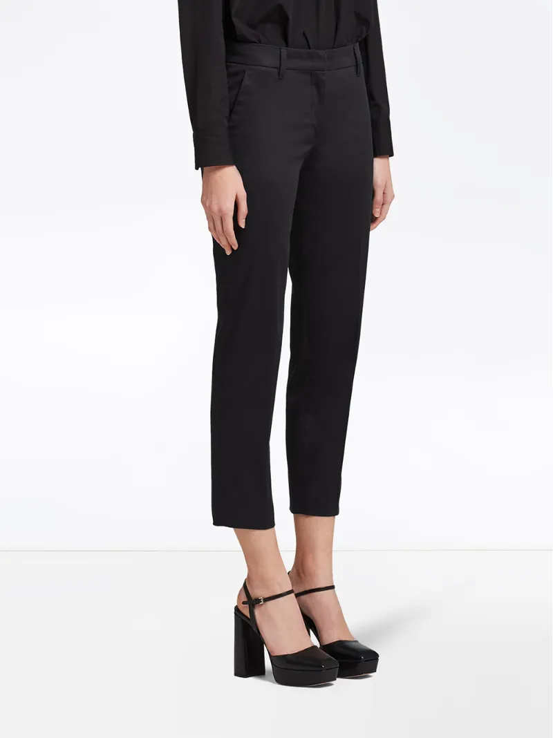 Shop Prada Cropped Tailored Trousers In Black