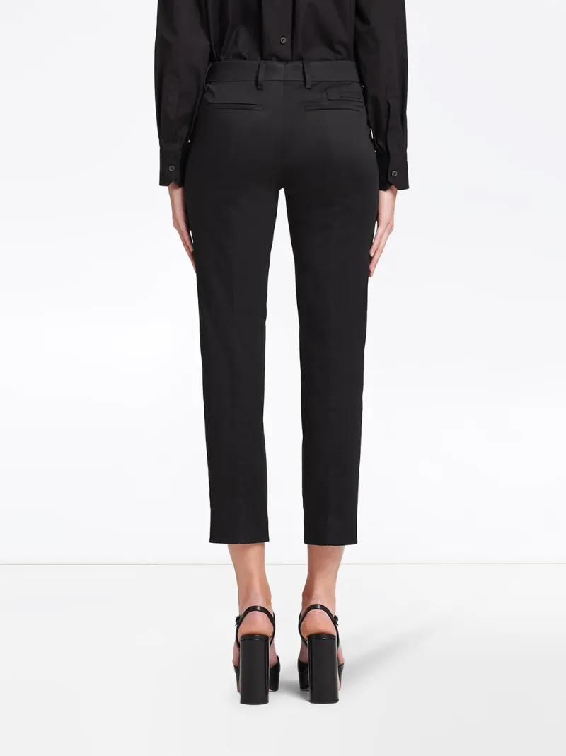 Shop Prada Cropped Tailored Trousers In Black