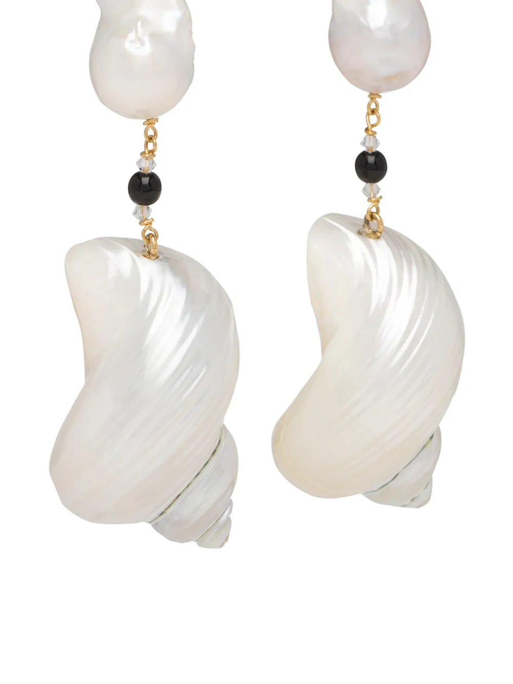 Prada Shell Drop Earrings Farfetch