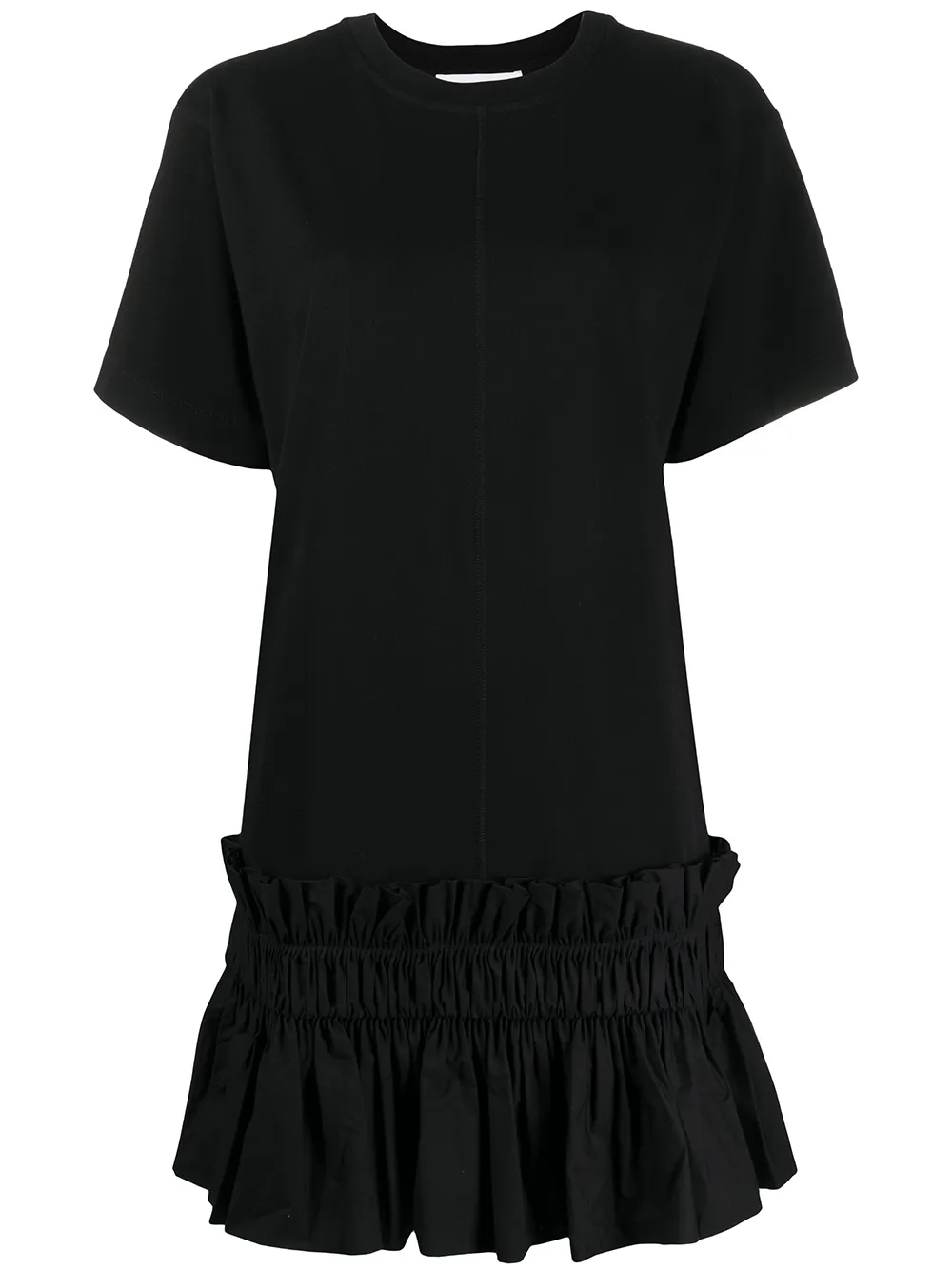 strapless open back dress Satin Shirt Mini Dress with Pleated Hem and Belt Black / Large