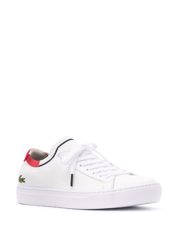 MissgolfShops - Spin Lacoste Badesandaler med gylden krokodille Shop Lacoste knitted style logo embroidered sneakers with Express Delivery