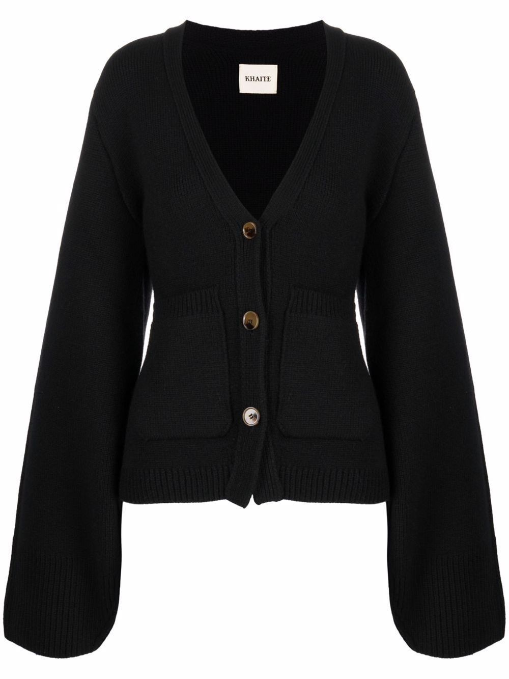 Shop Khaite The Scarlet Cashmere-blend Cardigan In Black