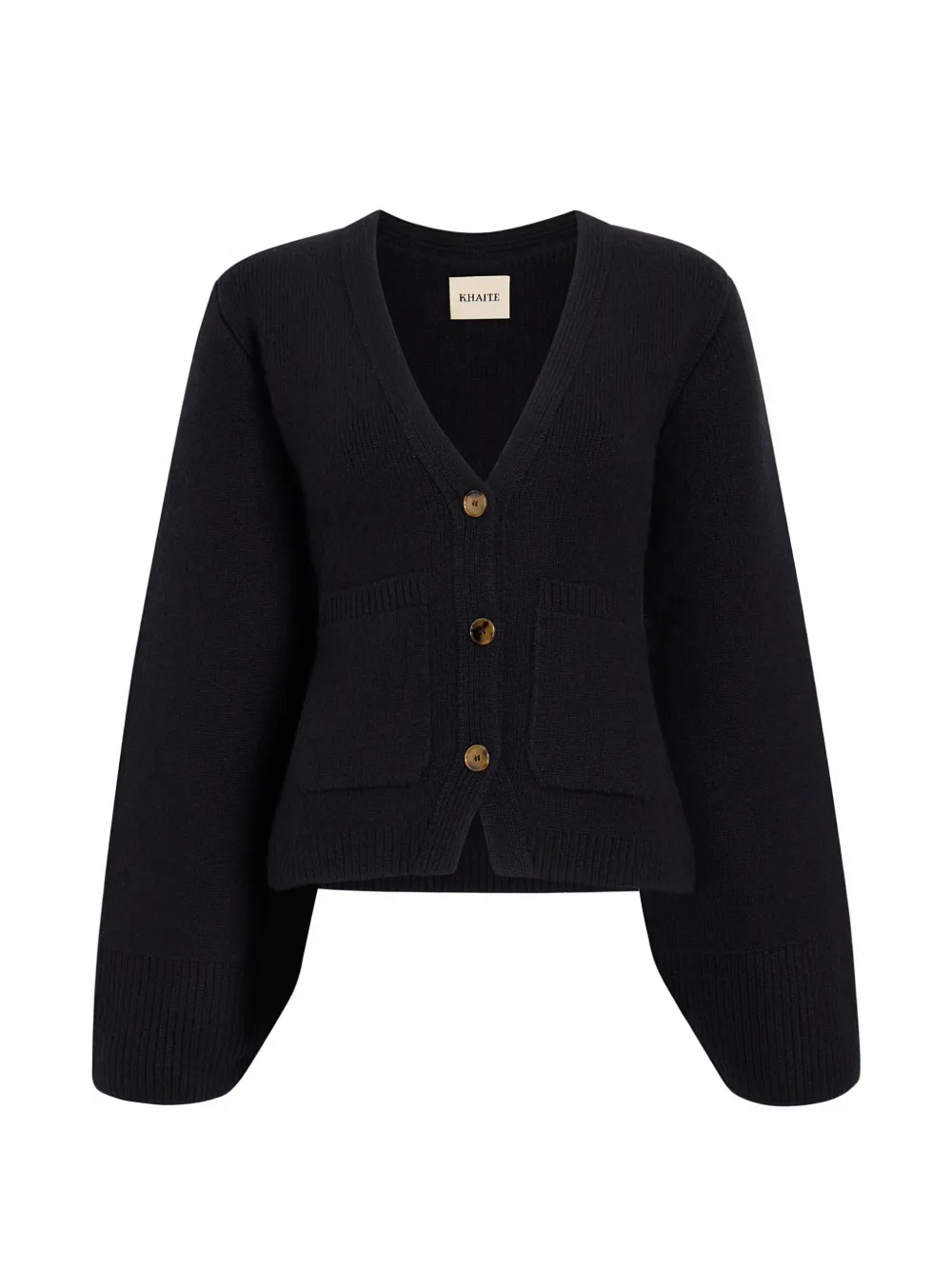 KHAITE Scarlet flared-sleeve cashmere cardigan