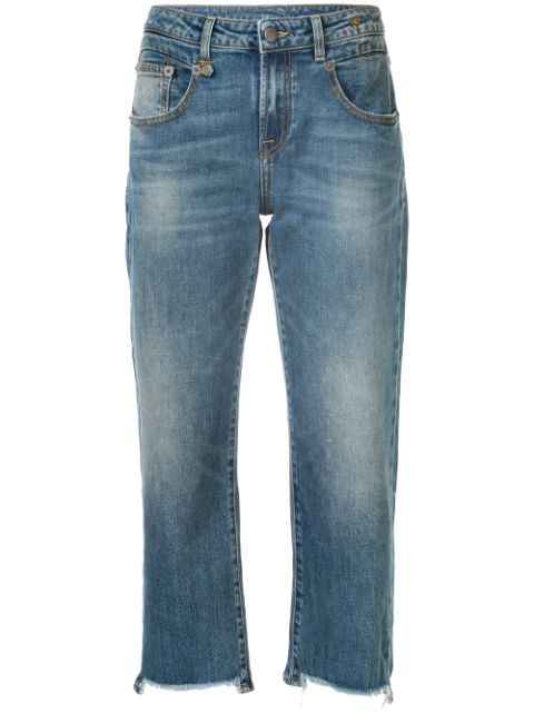 R13 cropped straight-leg jeans