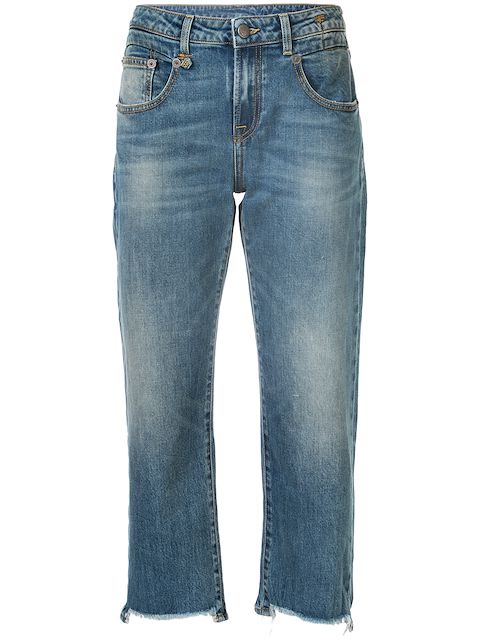 R13 cropped straight-leg jeans