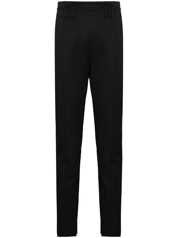 black high waisted slim trousers