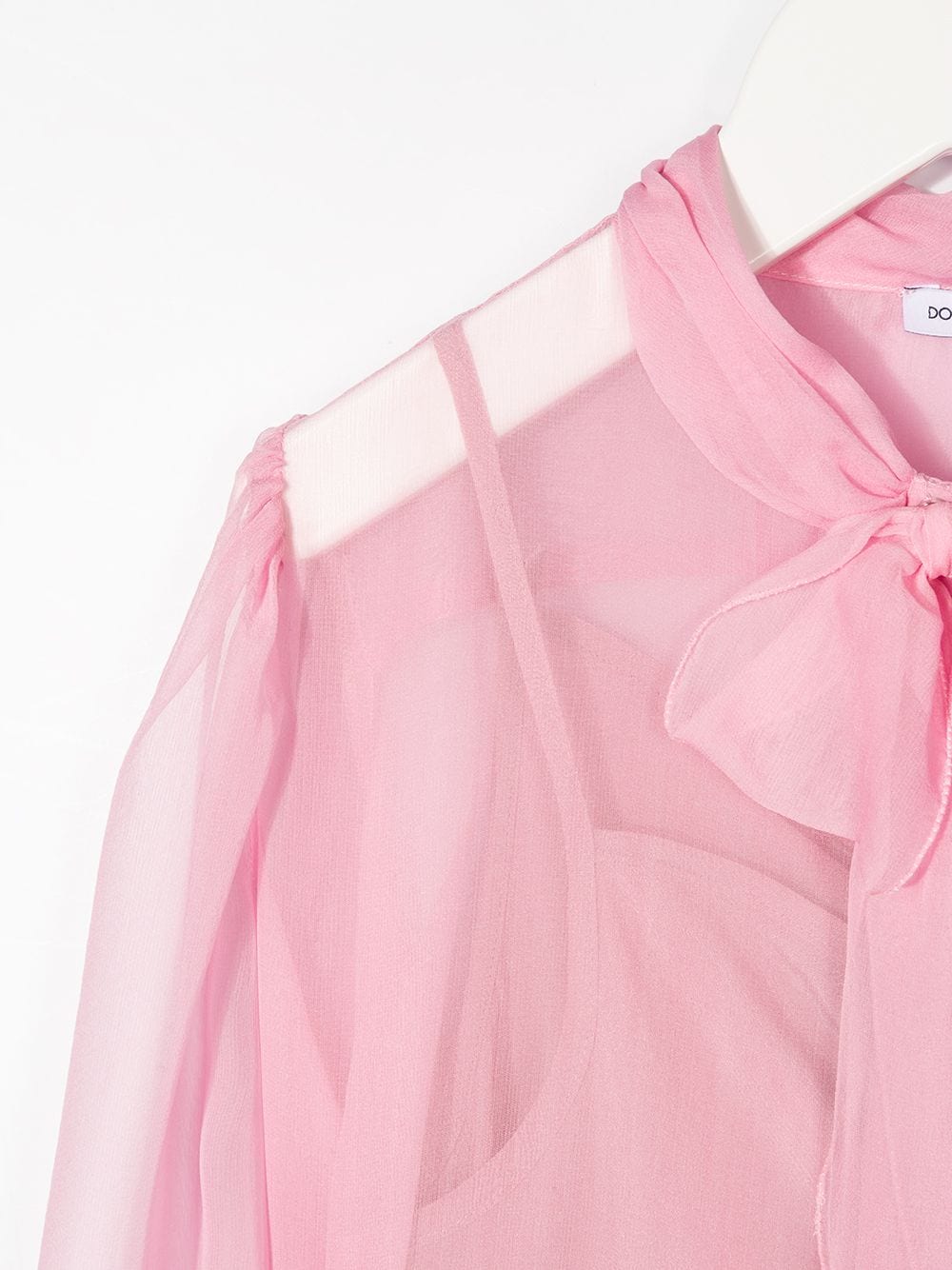 Shop Dolce & Gabbana Pussy-bow Chiffon Shirt In Pink