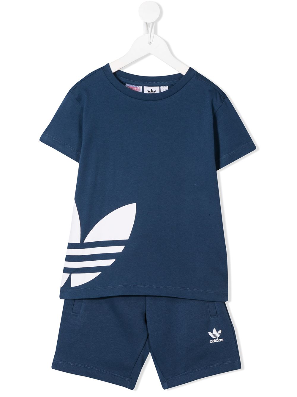 Adidas Originals Kids' Logo-print Short And T-shirt Set In 蓝色