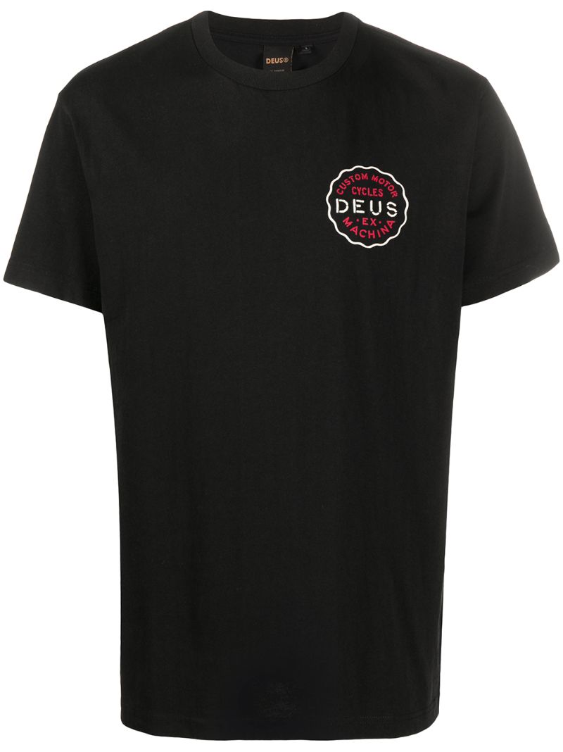 Shop Deus Ex Machina Logo Print T-shirt In Black