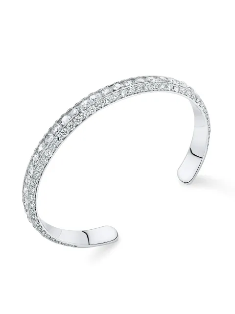 David Morris 18kt white gold Pearl Rose rose cut diamond bangle