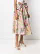 MSGM bow-embellished floral skirt