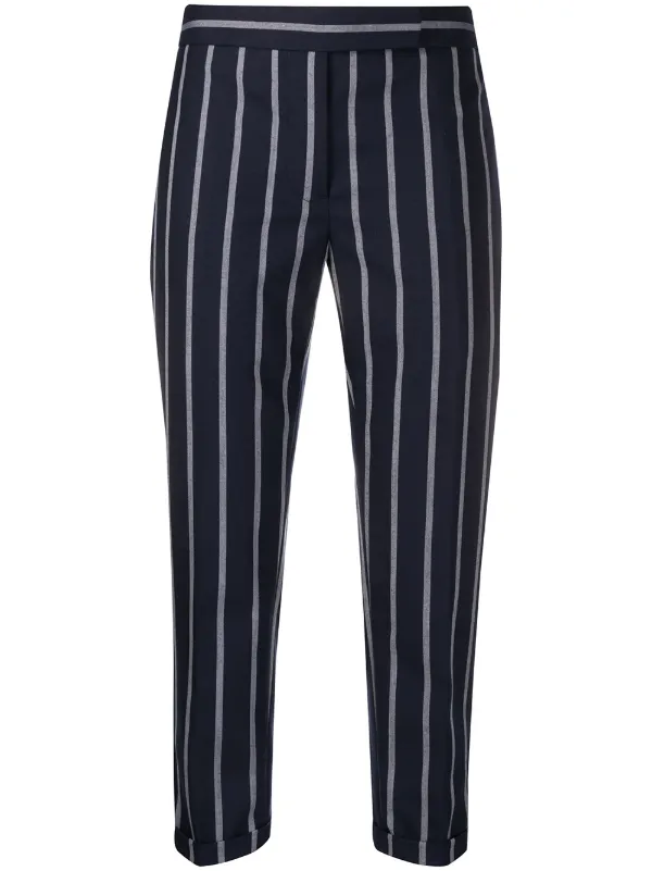 striped slim trousers