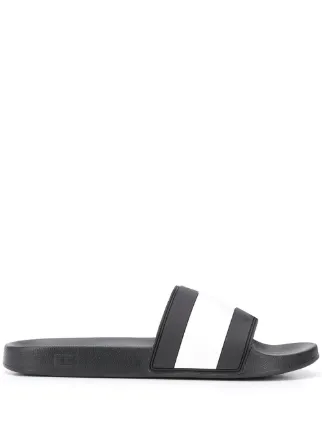 tommy hilfiger slides black and white