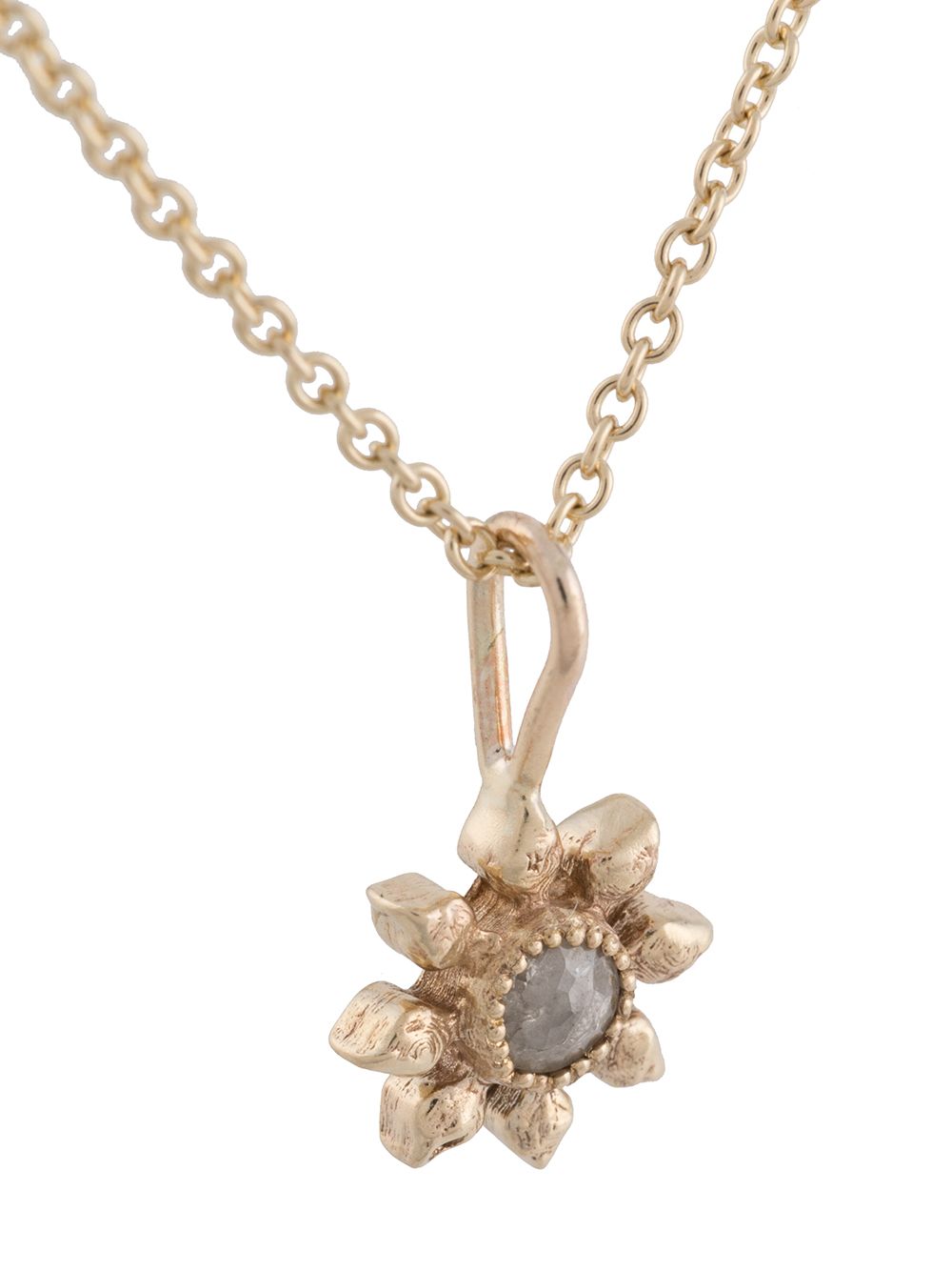 фото Natalie perry 9kt yellow gold diamond flower pendant necklace