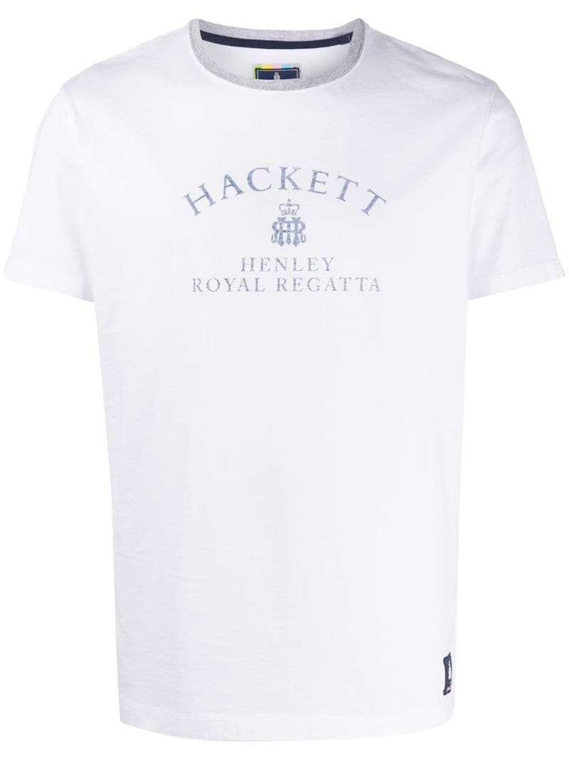 Hackett Henley Regatta Logo T-shirt In White