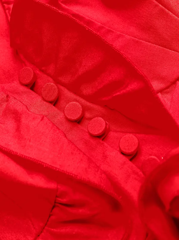 self portrait red embroidered midi dress