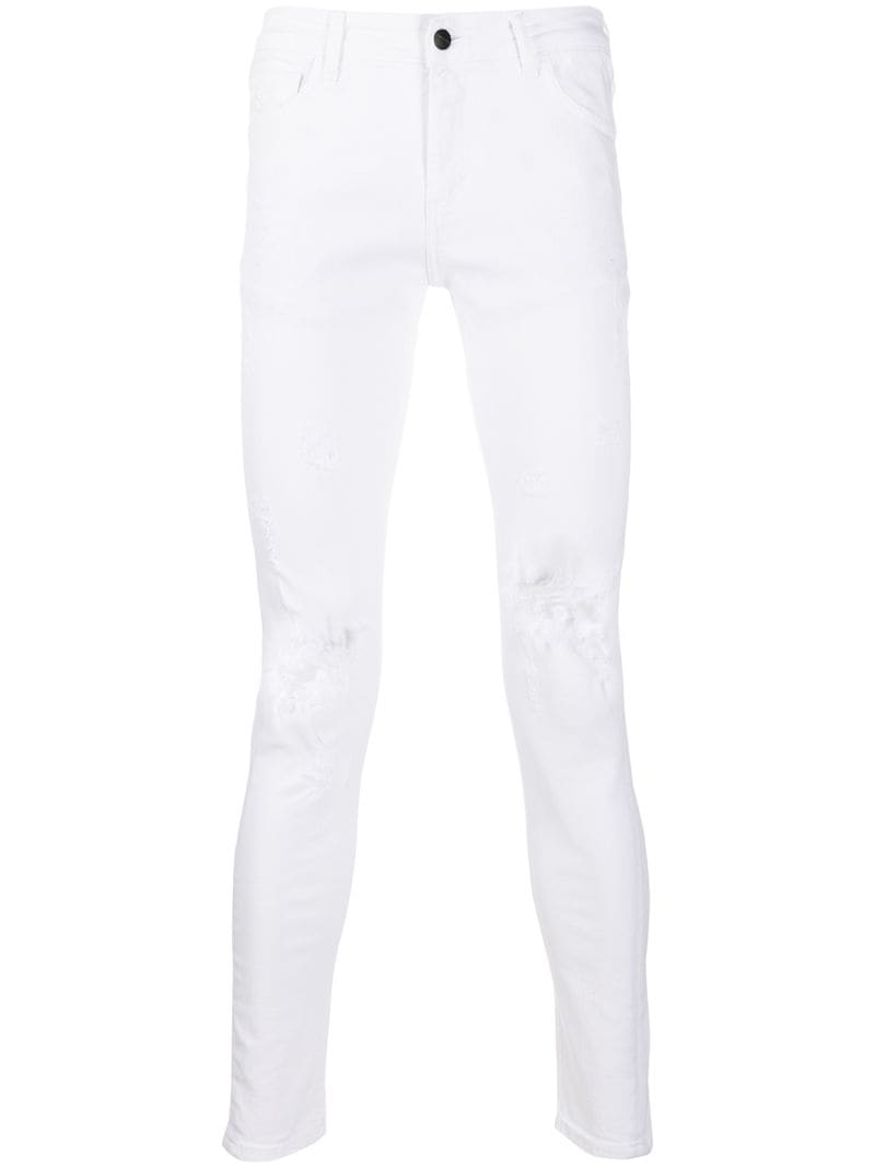 Family First Distressed Skinny Jeans In White