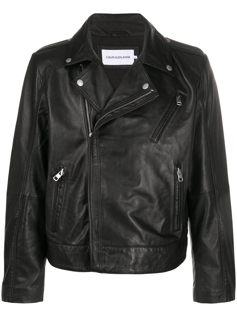 Calvin Klein Jeans Est.1978 Relaxed-fit Biker Jacket In Black