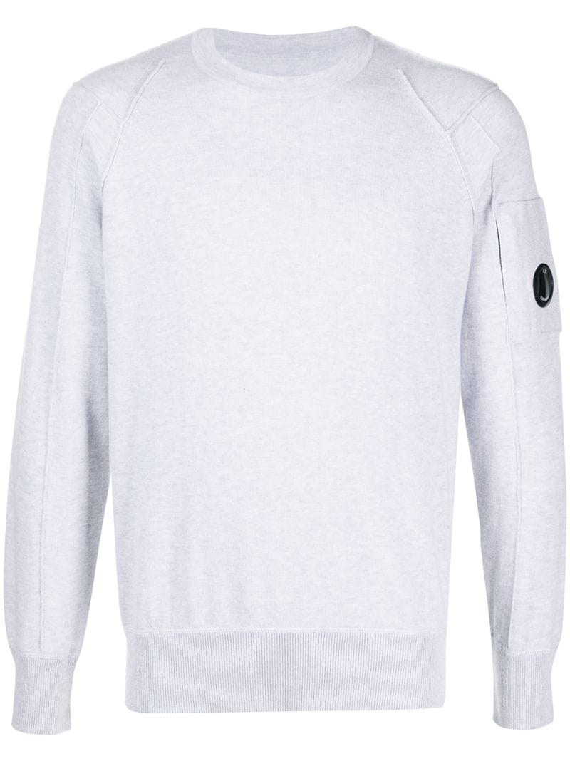C.p. Company Stitched Panel Jumper In Grey