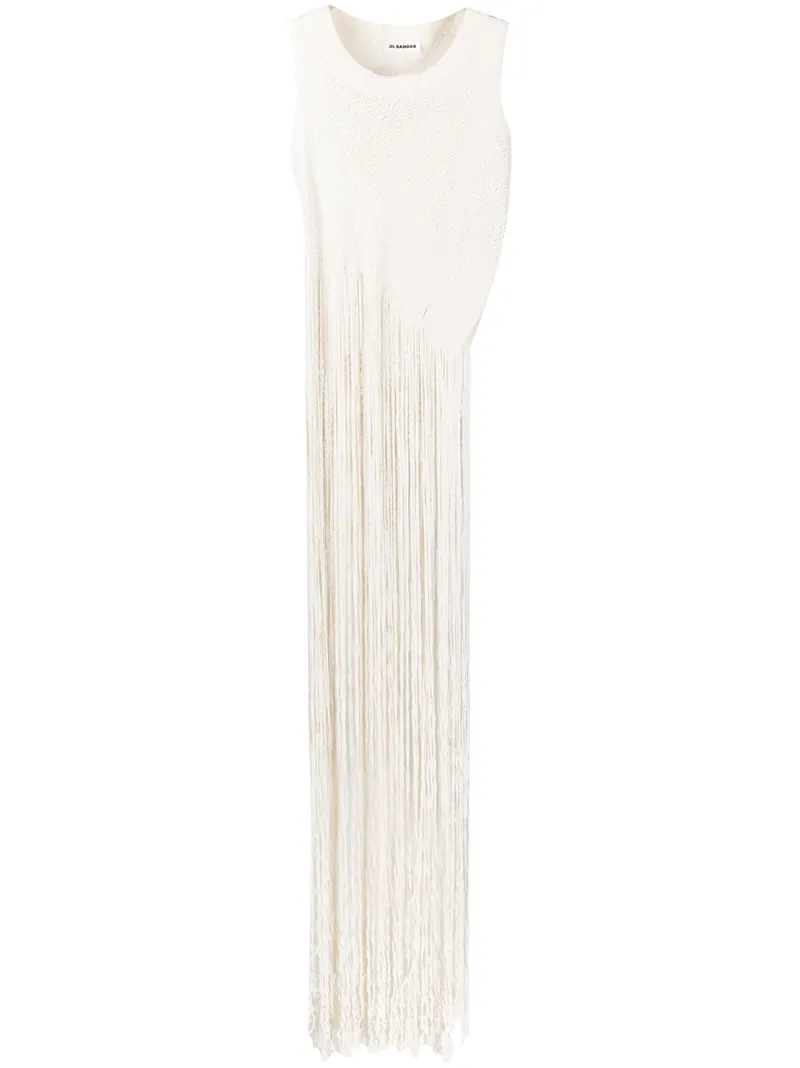 JIL SANDER KNITTED FRINGE TANK TOP