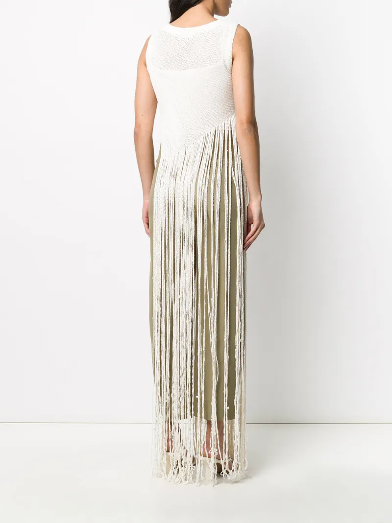 JIL SANDER KNITTED FRINGE TANK TOP