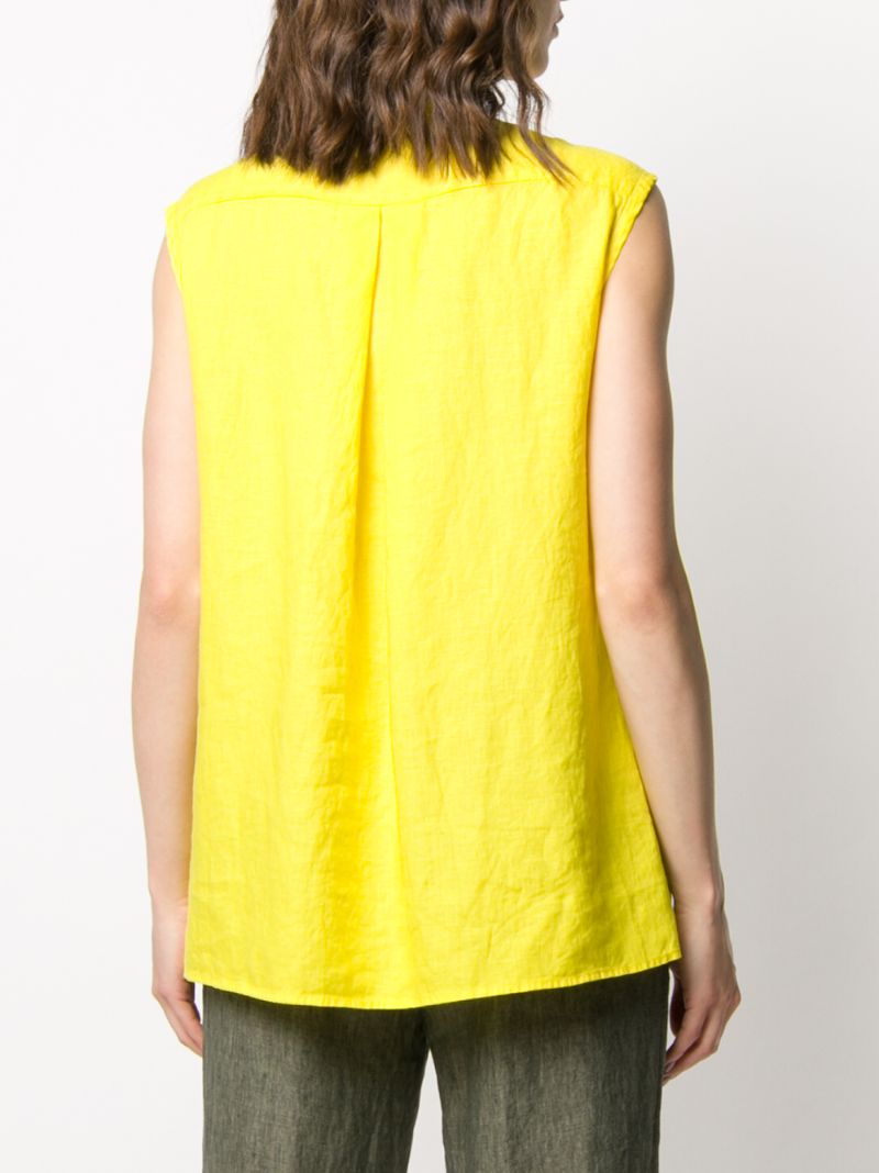 Shop Aspesi Concealed Front Blouse In Yellow