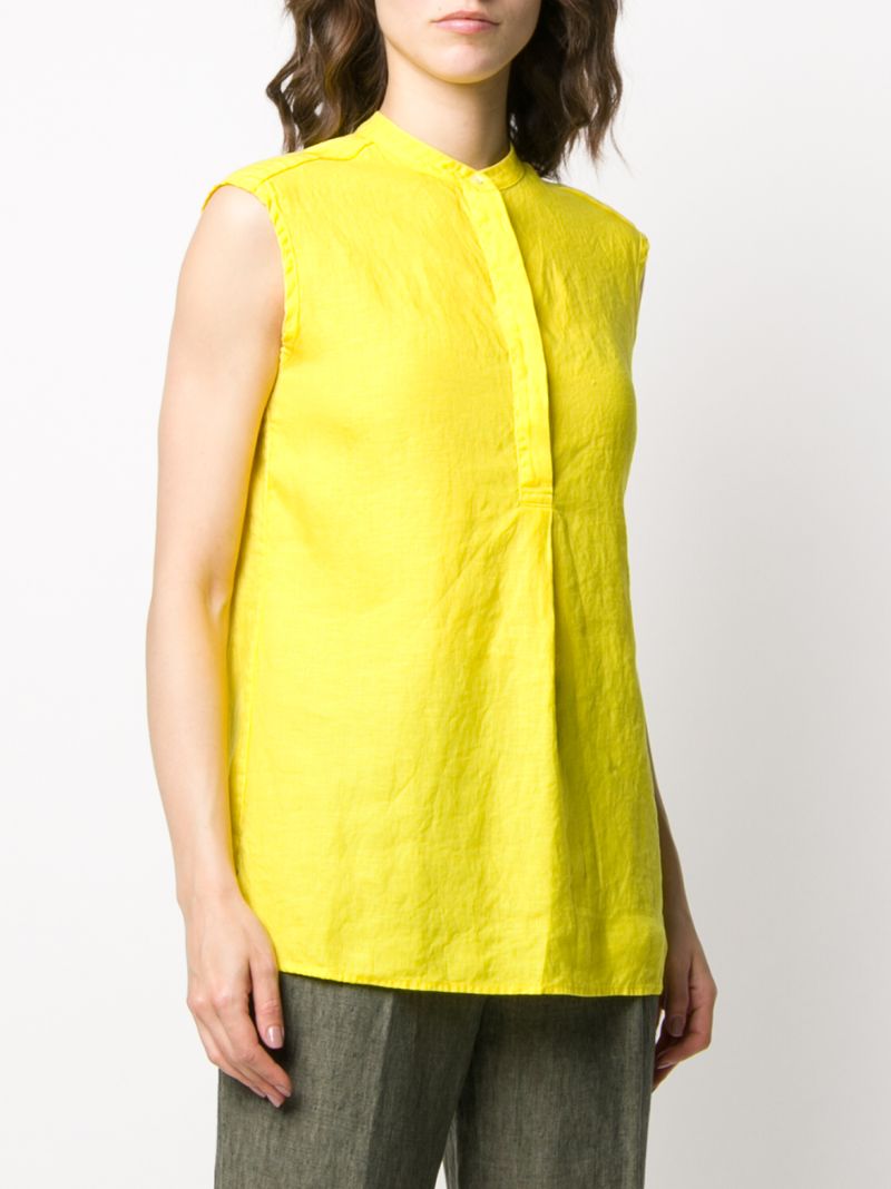 Shop Aspesi Concealed Front Blouse In Yellow