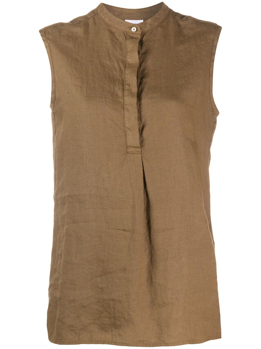 Aspesi Linen Sleeveless Shirt In Brown