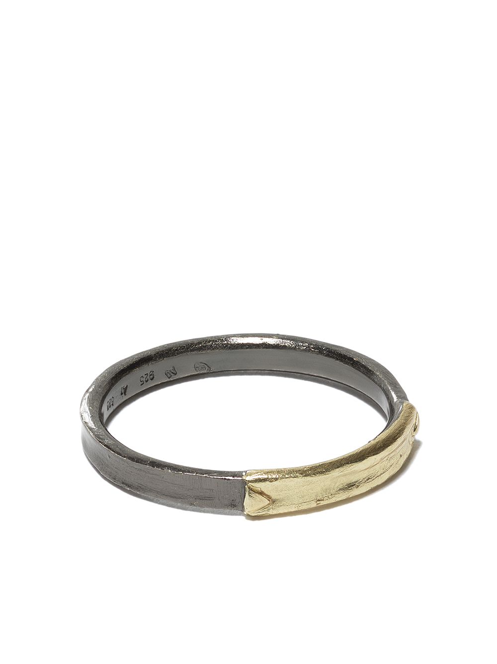 фото 5 octobre 14kt yellow gold and blackened silver eki ring