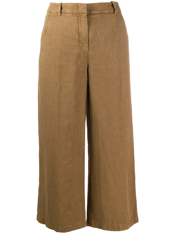 linen cut off trousers