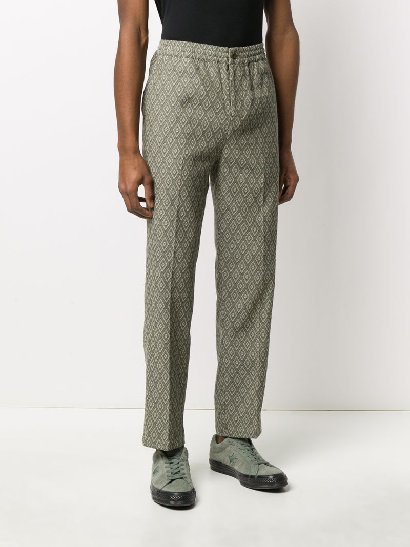 Shop Stussy Jacquard Trousers In Green