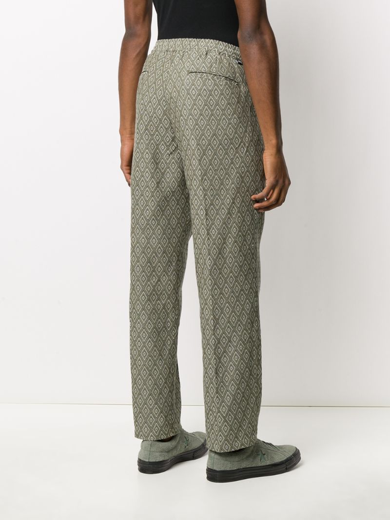 Shop Stussy Jacquard Trousers In Green