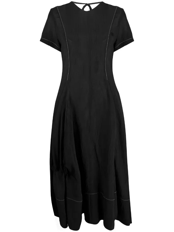 black mid length dress